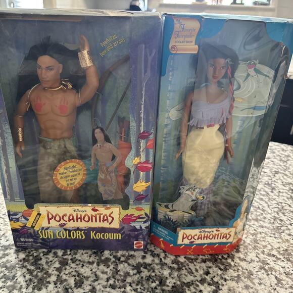 Disney’s POCAHONTAS SUN COLOR Kocoum MATTEL NO.13330 & Pocahontas - Picture 1 of 9